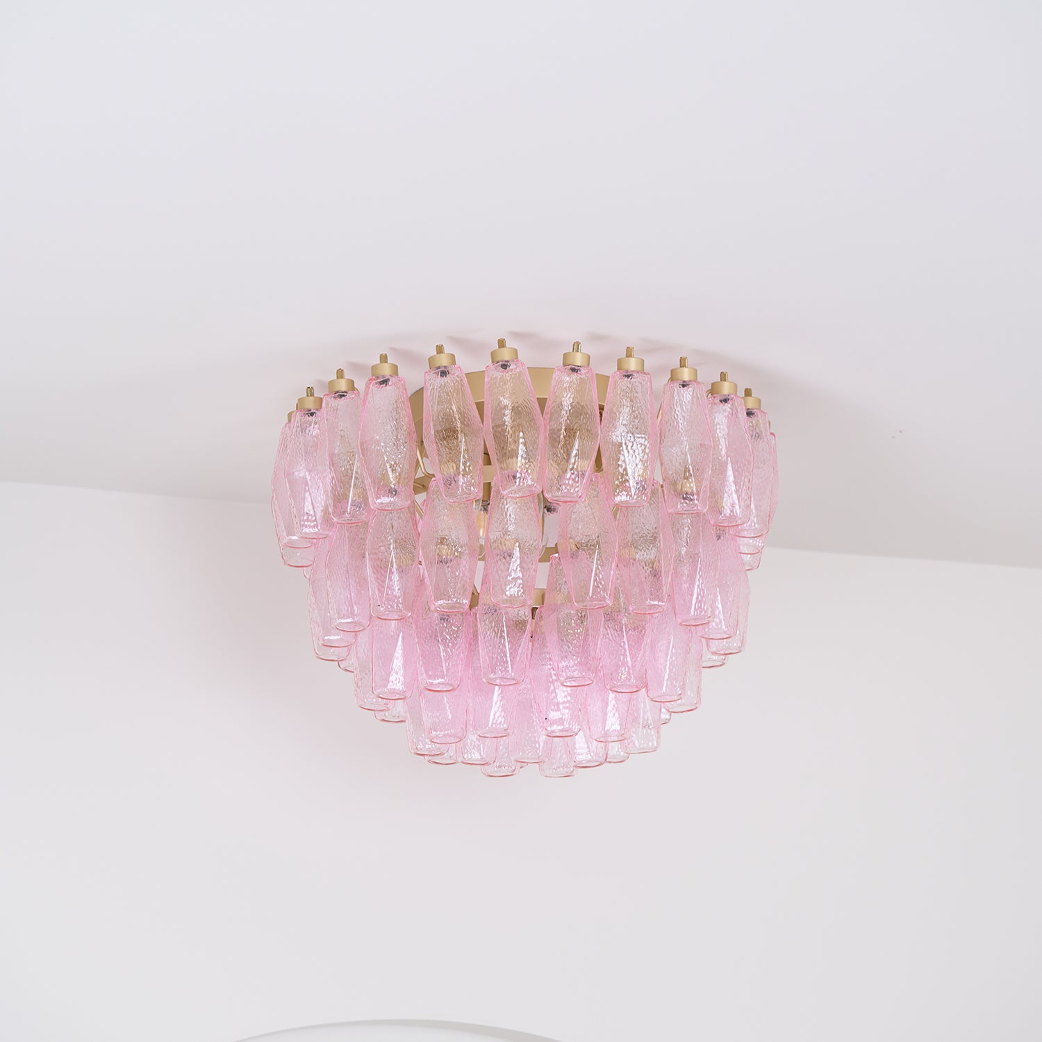 Poliedri Murano Pink Ceiling Light