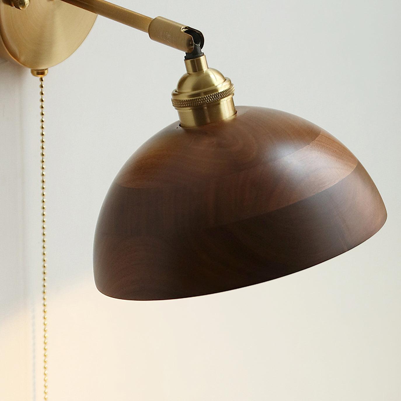 Vintage Wood Plug-in Wall Lamp