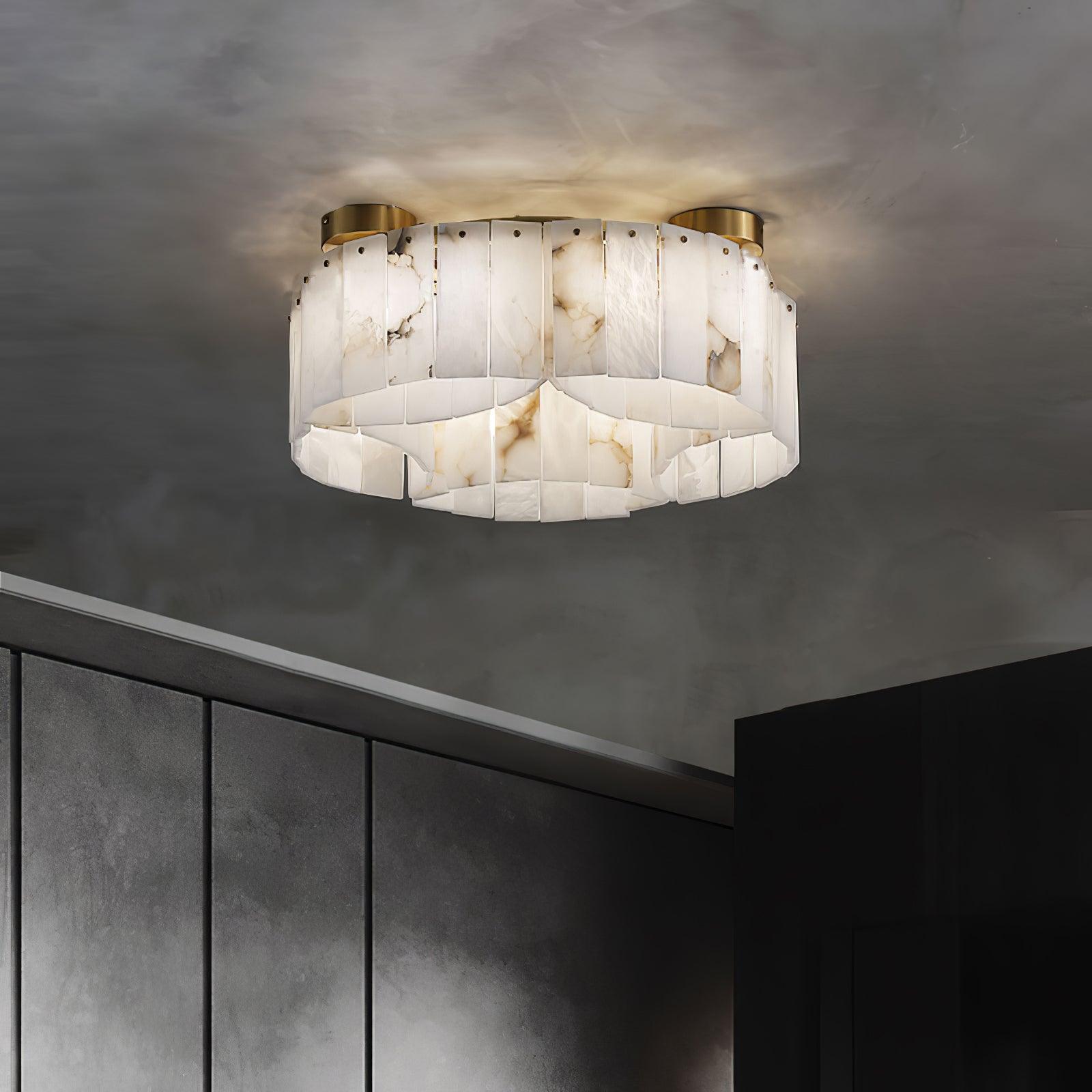 Luxe Alabaster Brass Ceiling Lamp