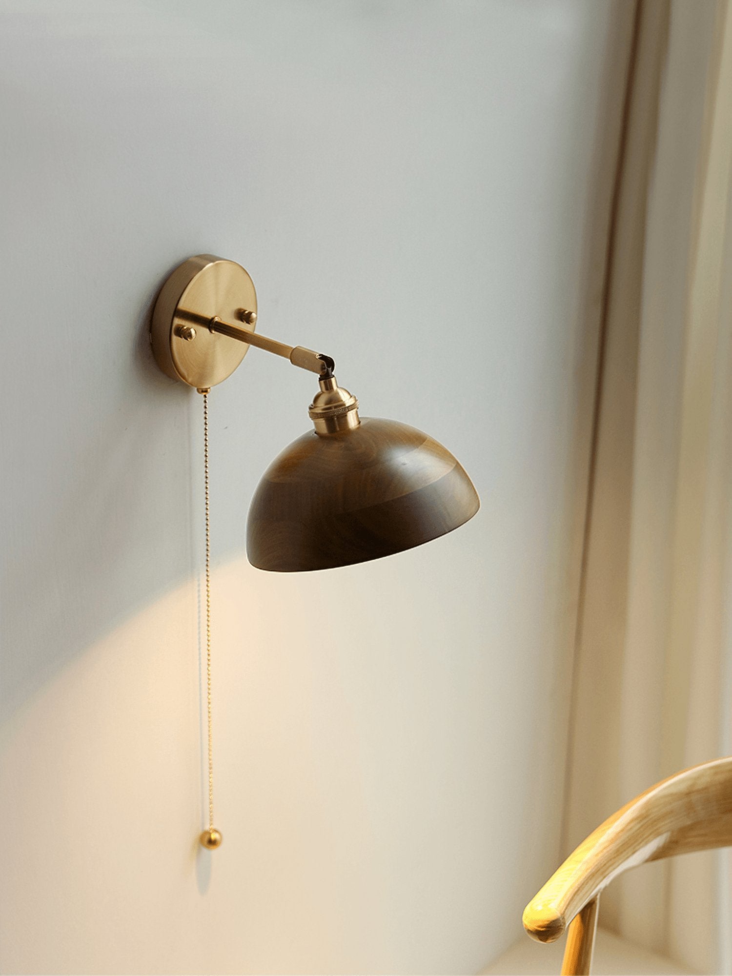 Vintage Wood Plug-in Wall Lamp