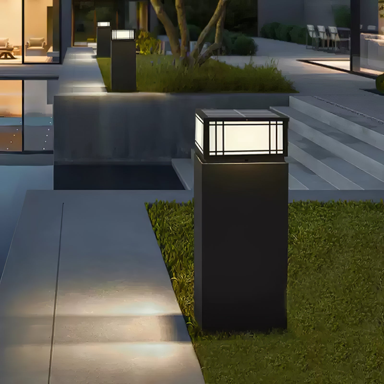 Harrison Solar Cube Outdoor Lamp