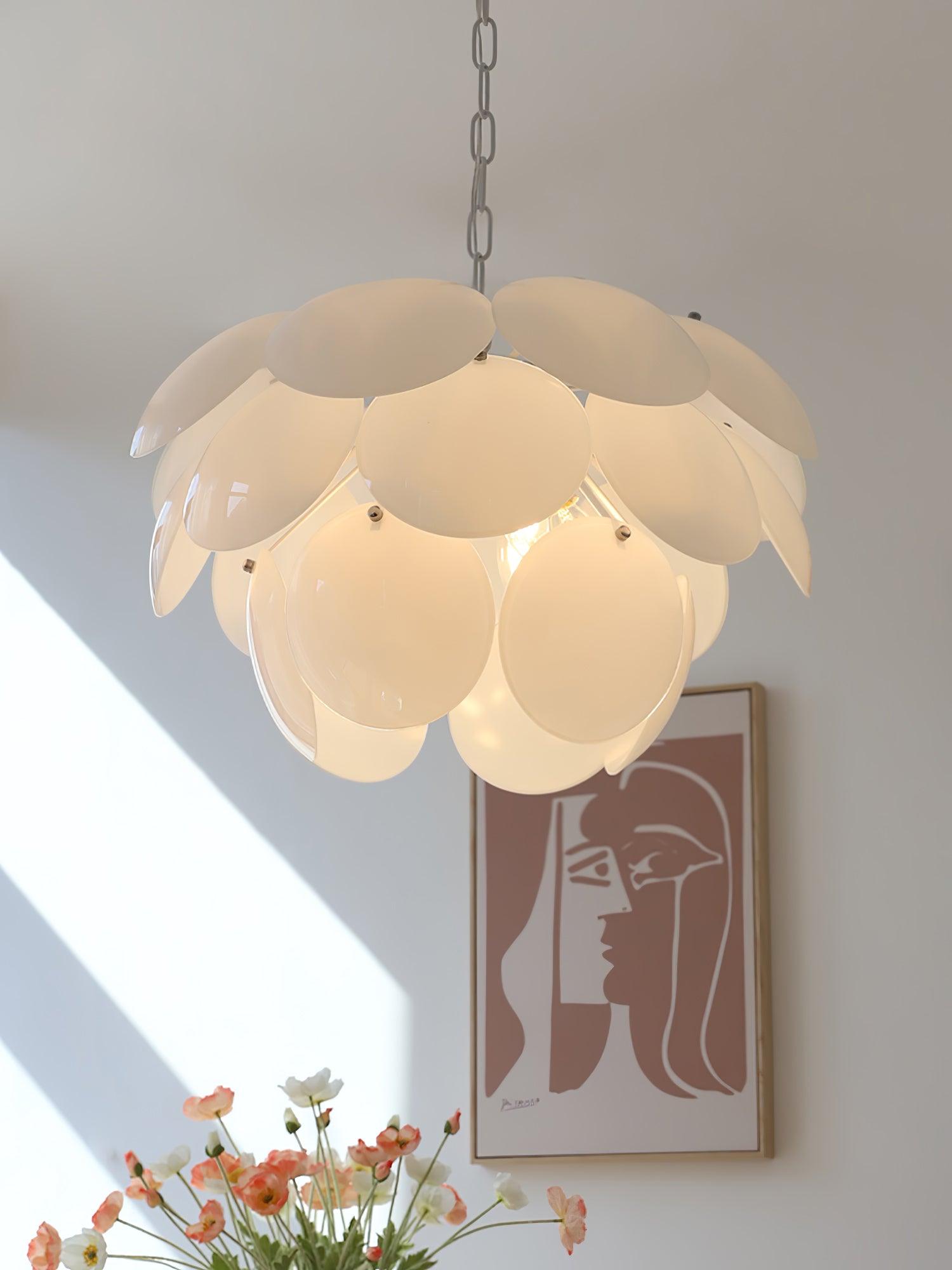 Luminous Petal Glass Chandelier