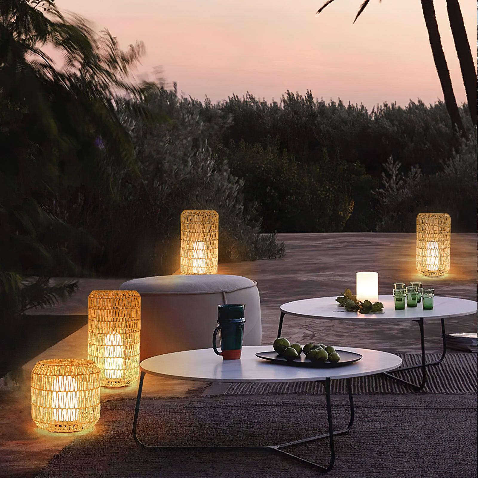 Woven Rattan Outdoor Lamp