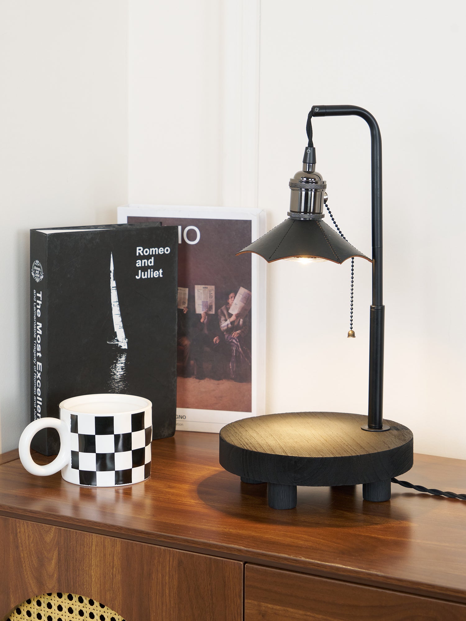 Cordero Wooden Stool Table Lamp