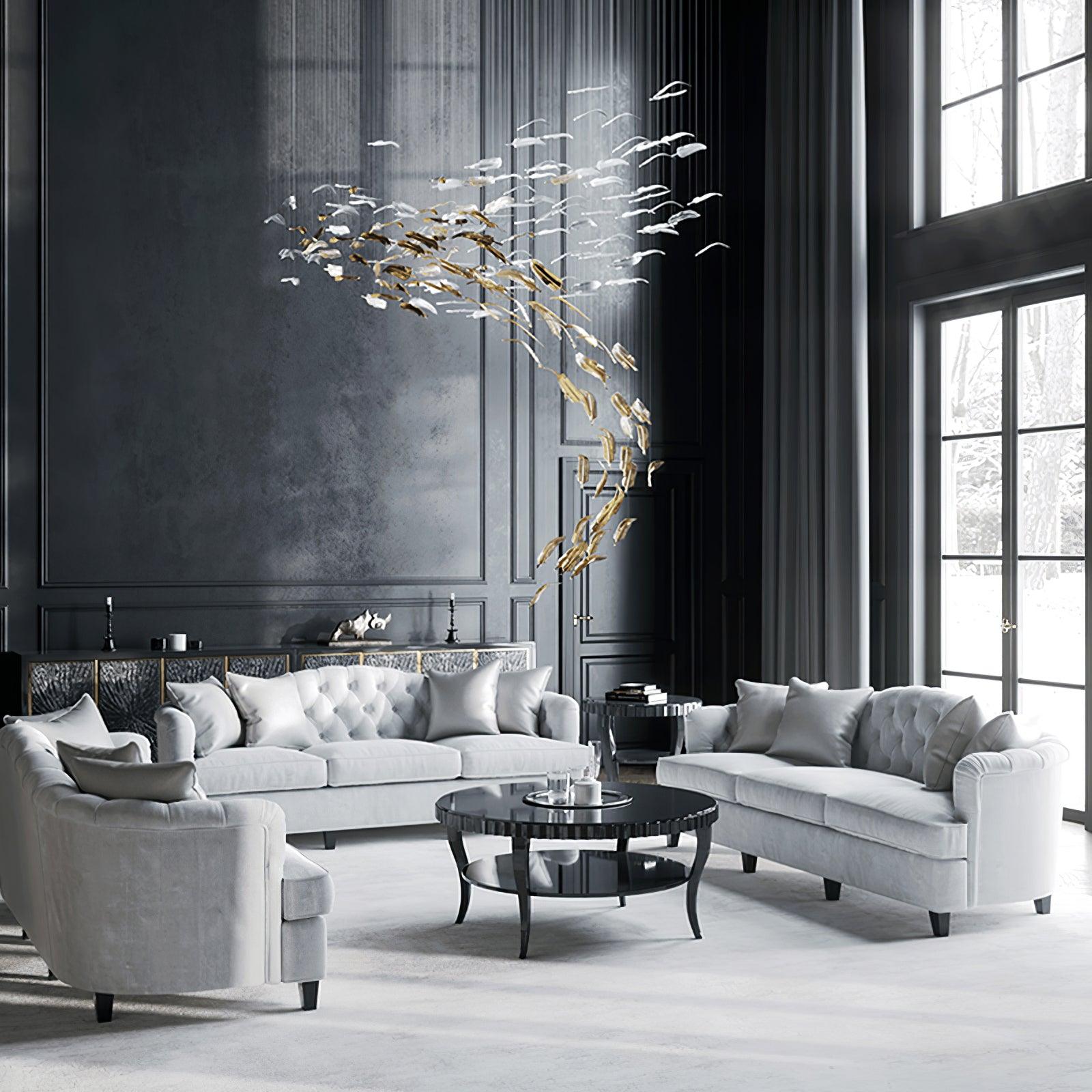 Glass Feathers Flying Chandelier