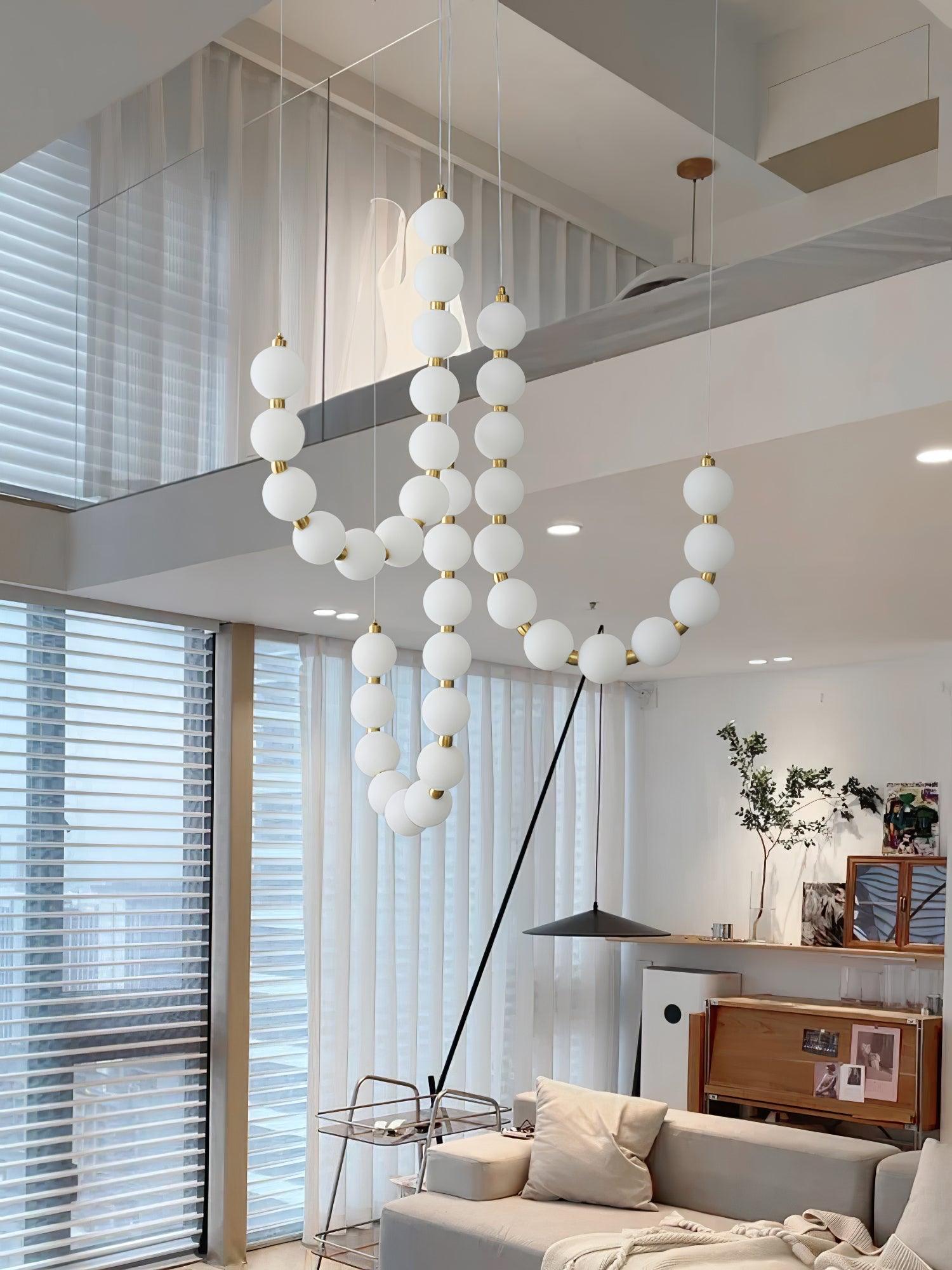 Glass Pearl Necklace Chandelier