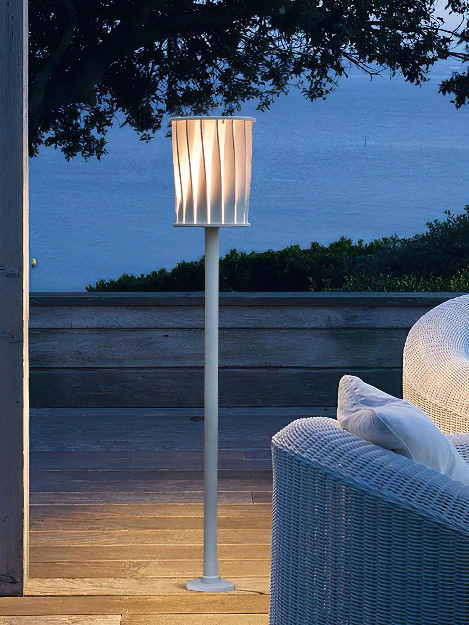 White Column Outdoor Light