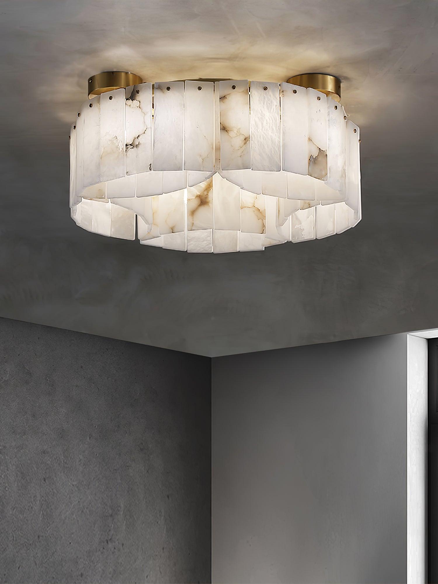 Luxe Alabaster Brass Ceiling Lamp