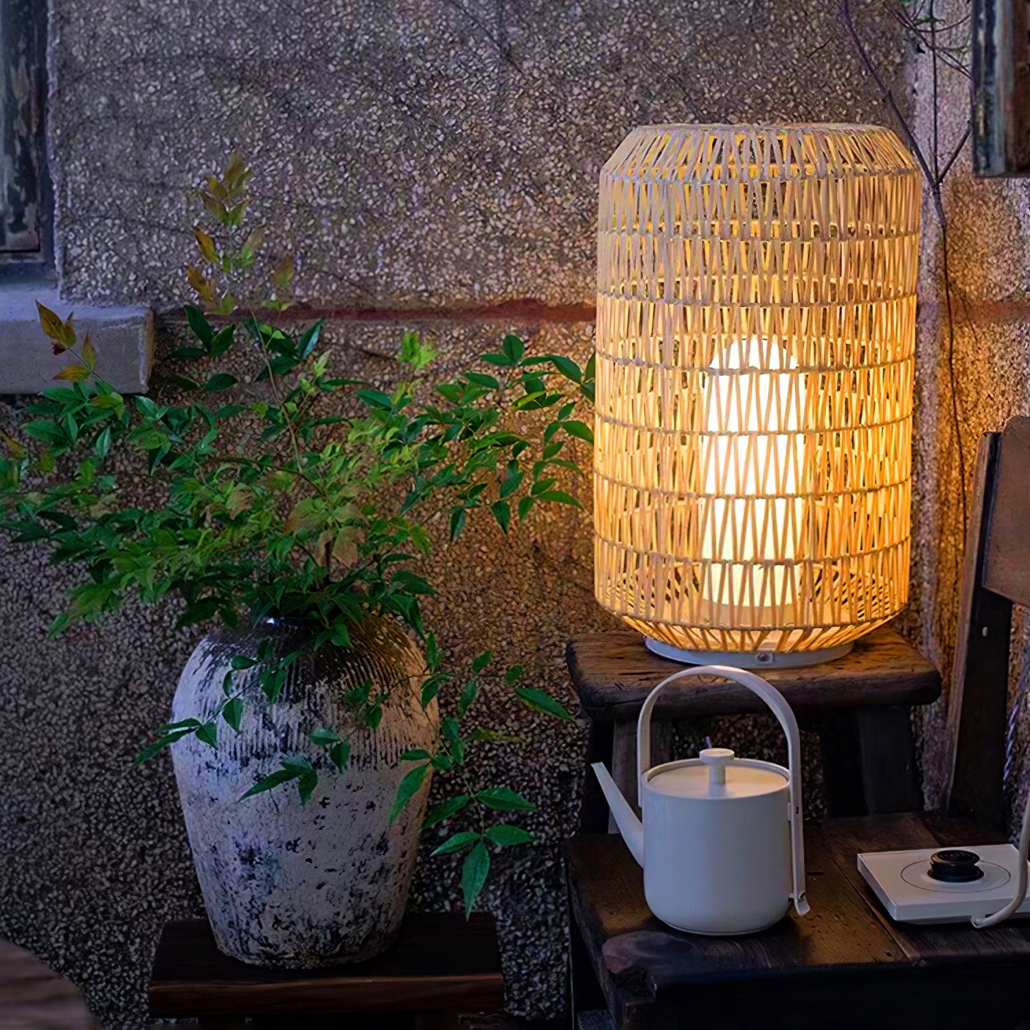 Woven Rattan Outdoor Lamp