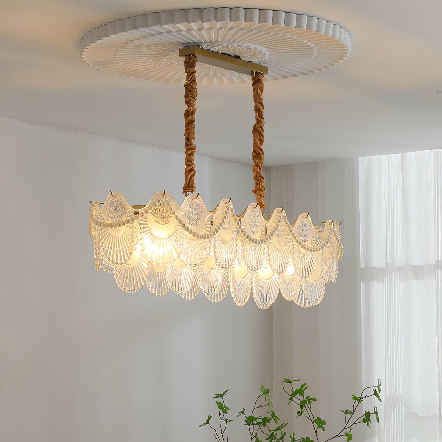 Pearl Glass Shell Chandelier