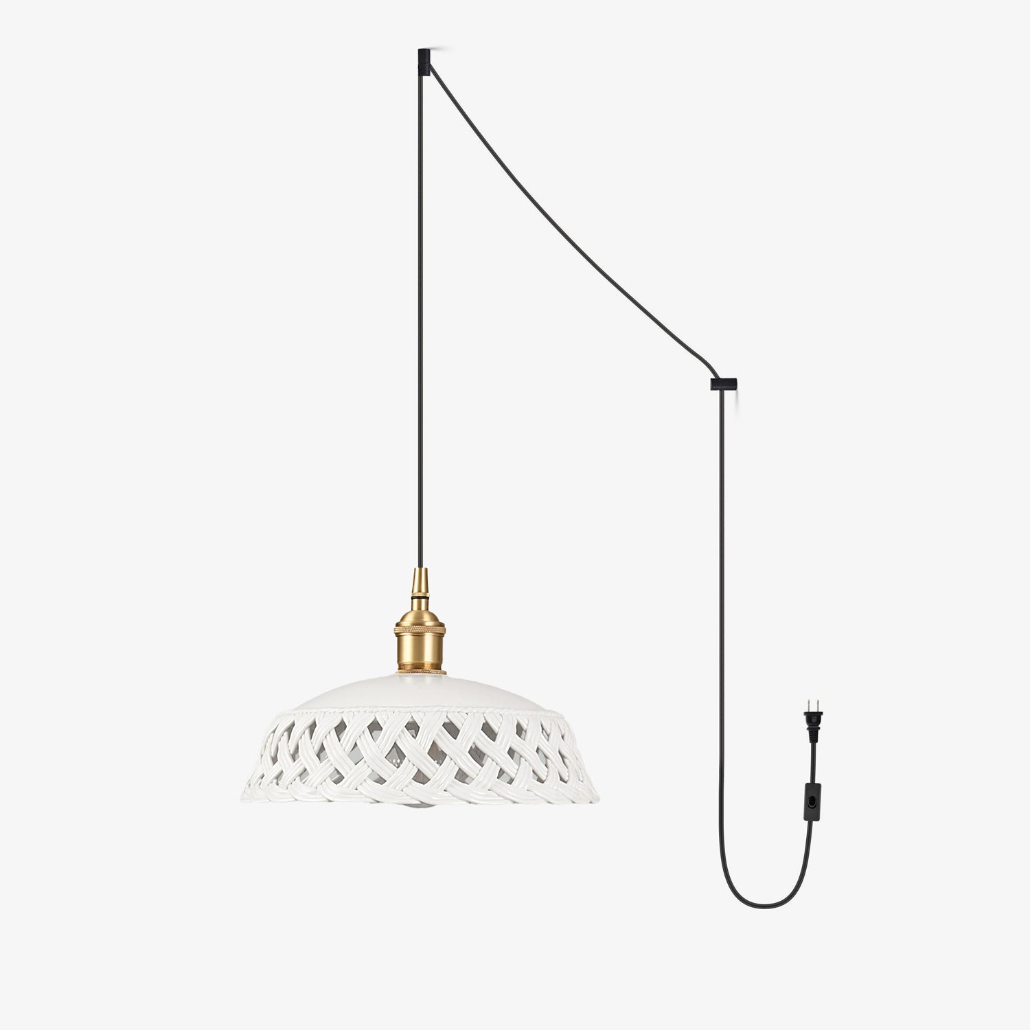 Openwork Ceramic Pendant Swag Light