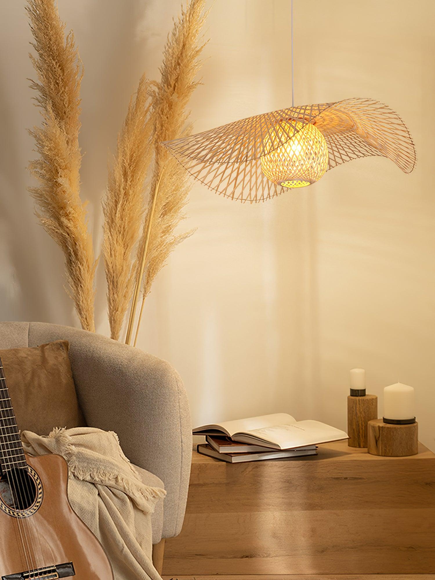 Bamboo Frame Pendant Lamp