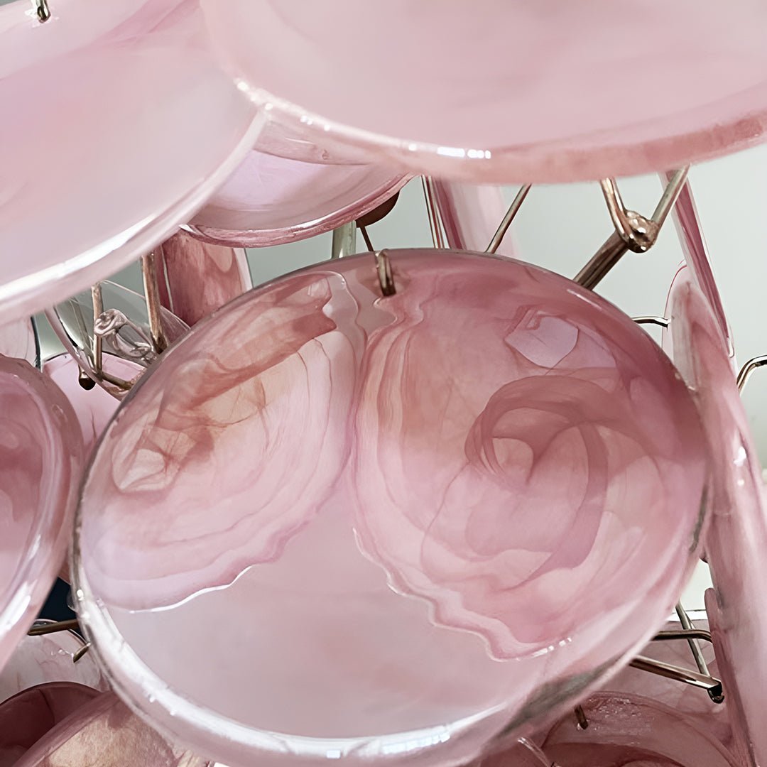 Murano Pink Disks Chandelier