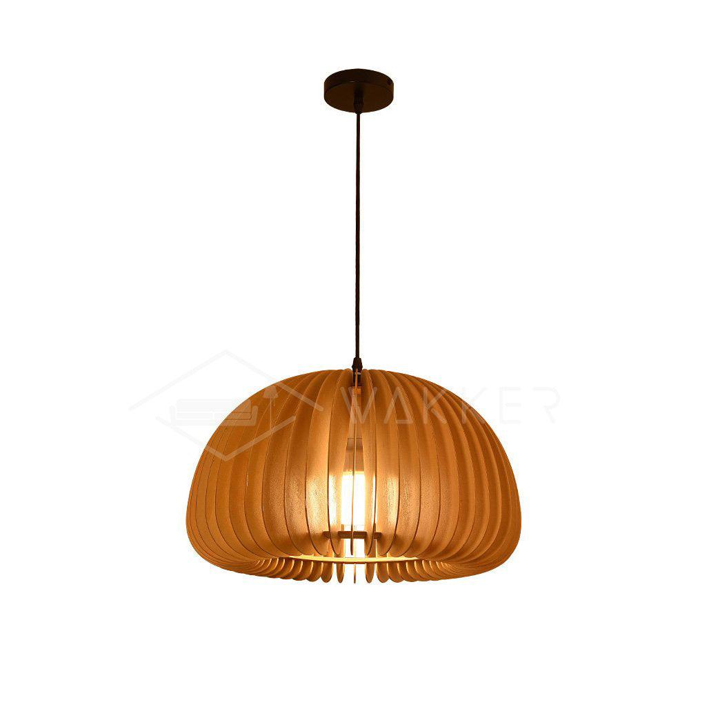 Wooden Pumpkin Pendant Lamp