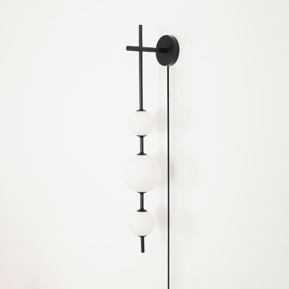 Vertical Globe Plug-in Wall Lamp