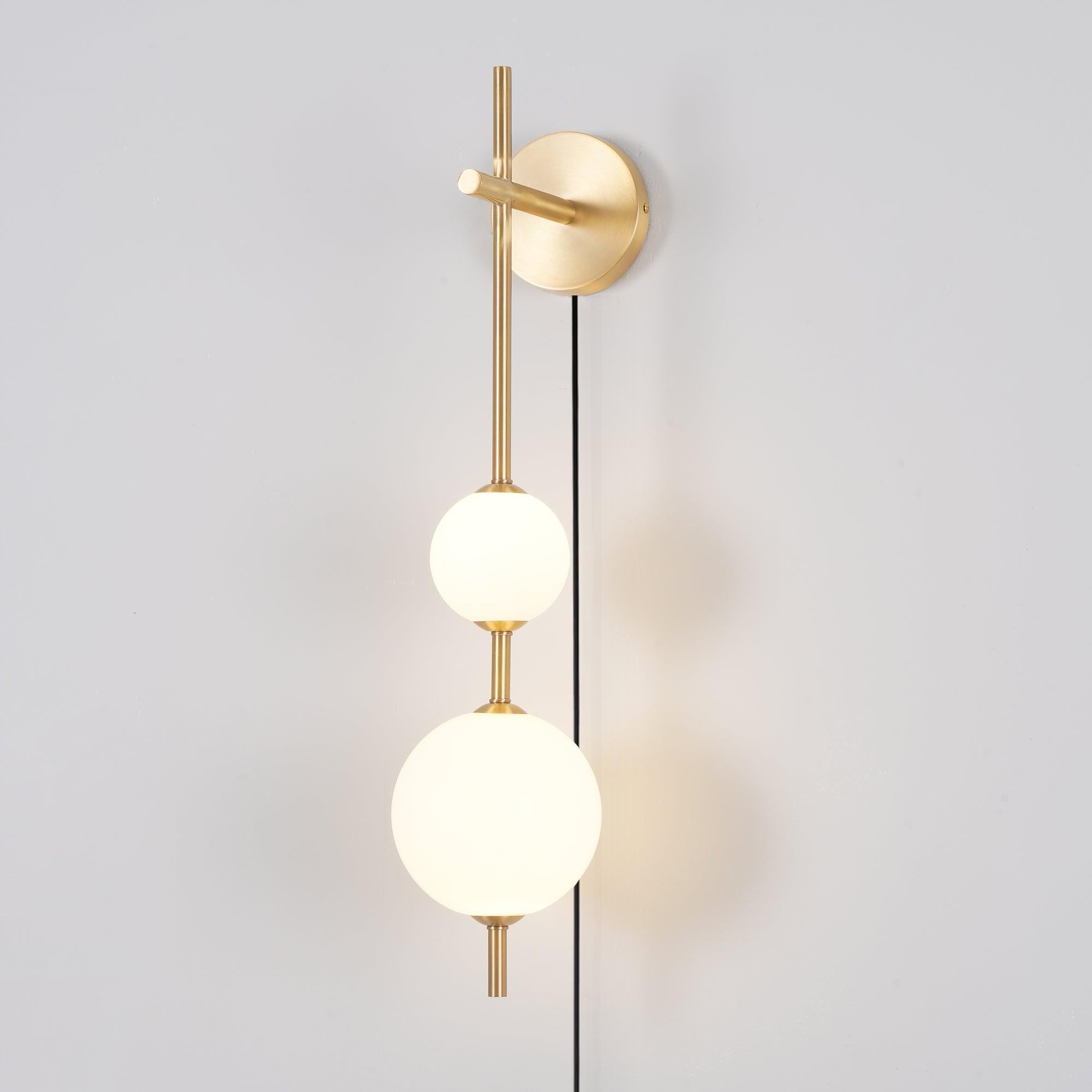 Vertical Globe Plug-in Wall Lamp