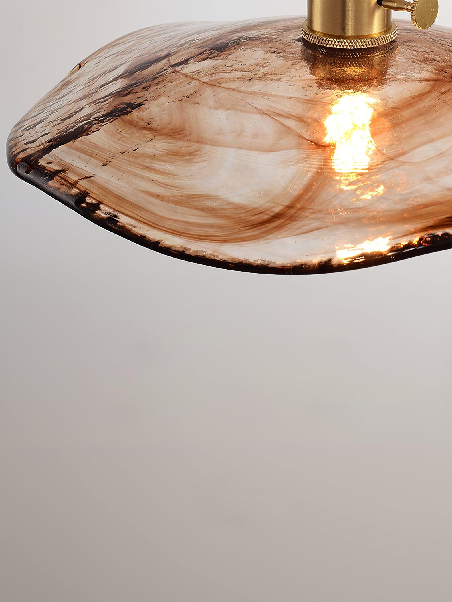 Flower Petal Glass Pendant Swag Light