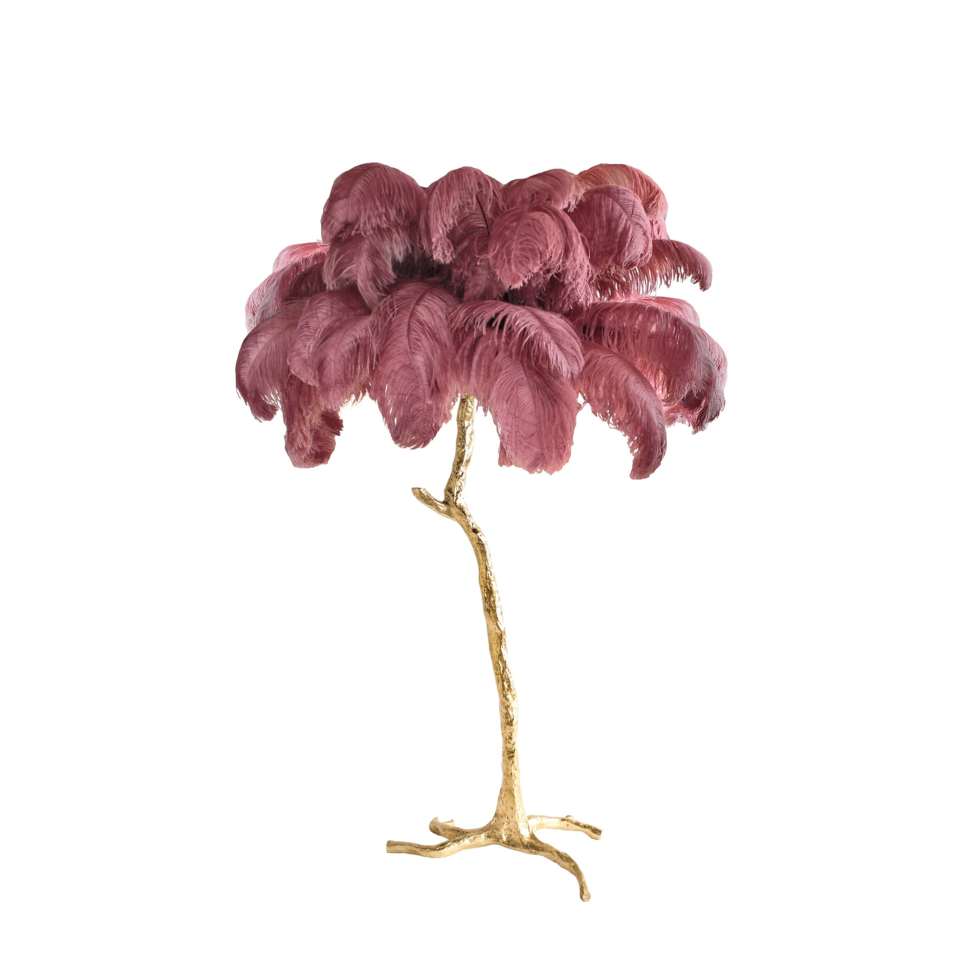 Ostrich Feather Brass Floor Lamp