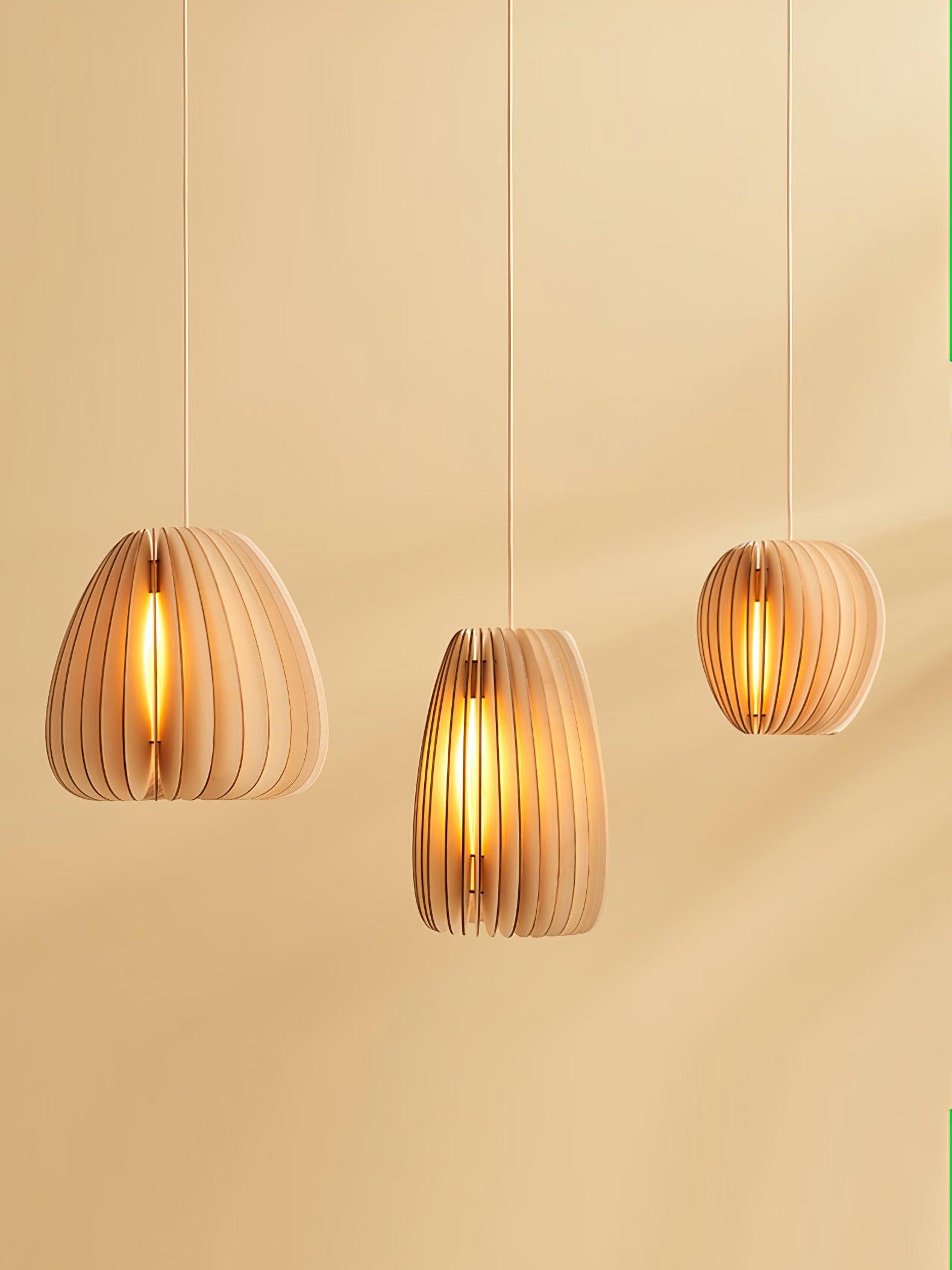 Wooden Orb Pendant Lamp