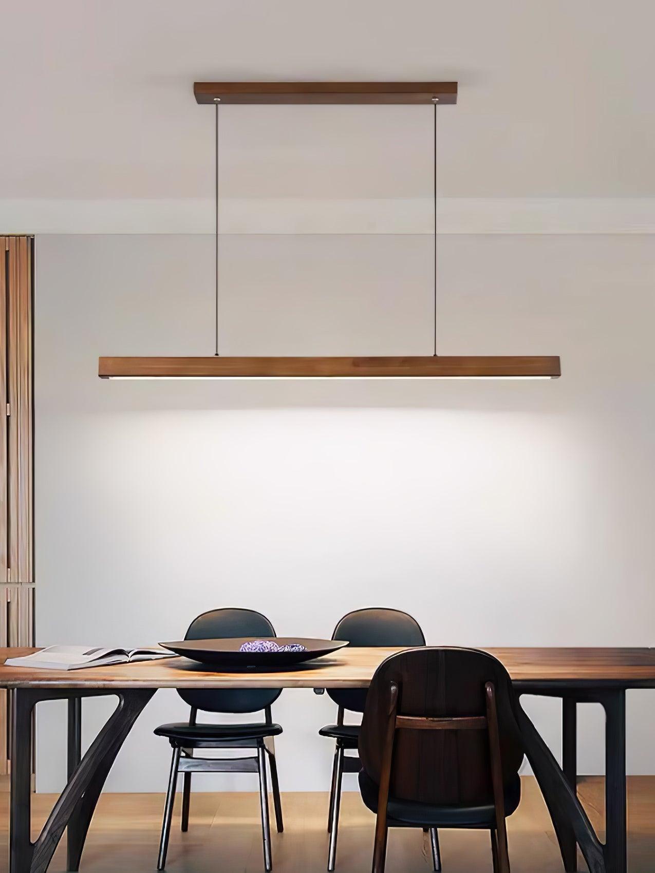 Linear Wooden Pendant Light