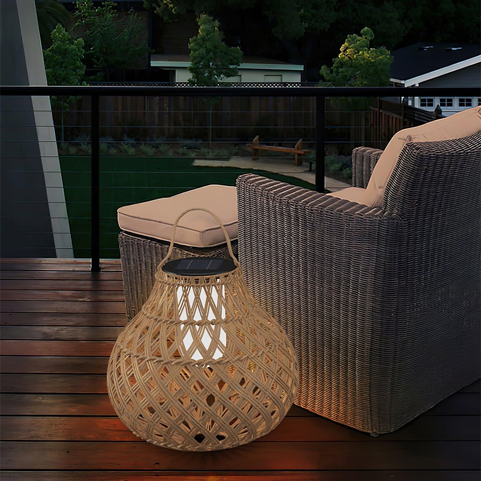 Woven Sphere Lantern Outdoor Lamp