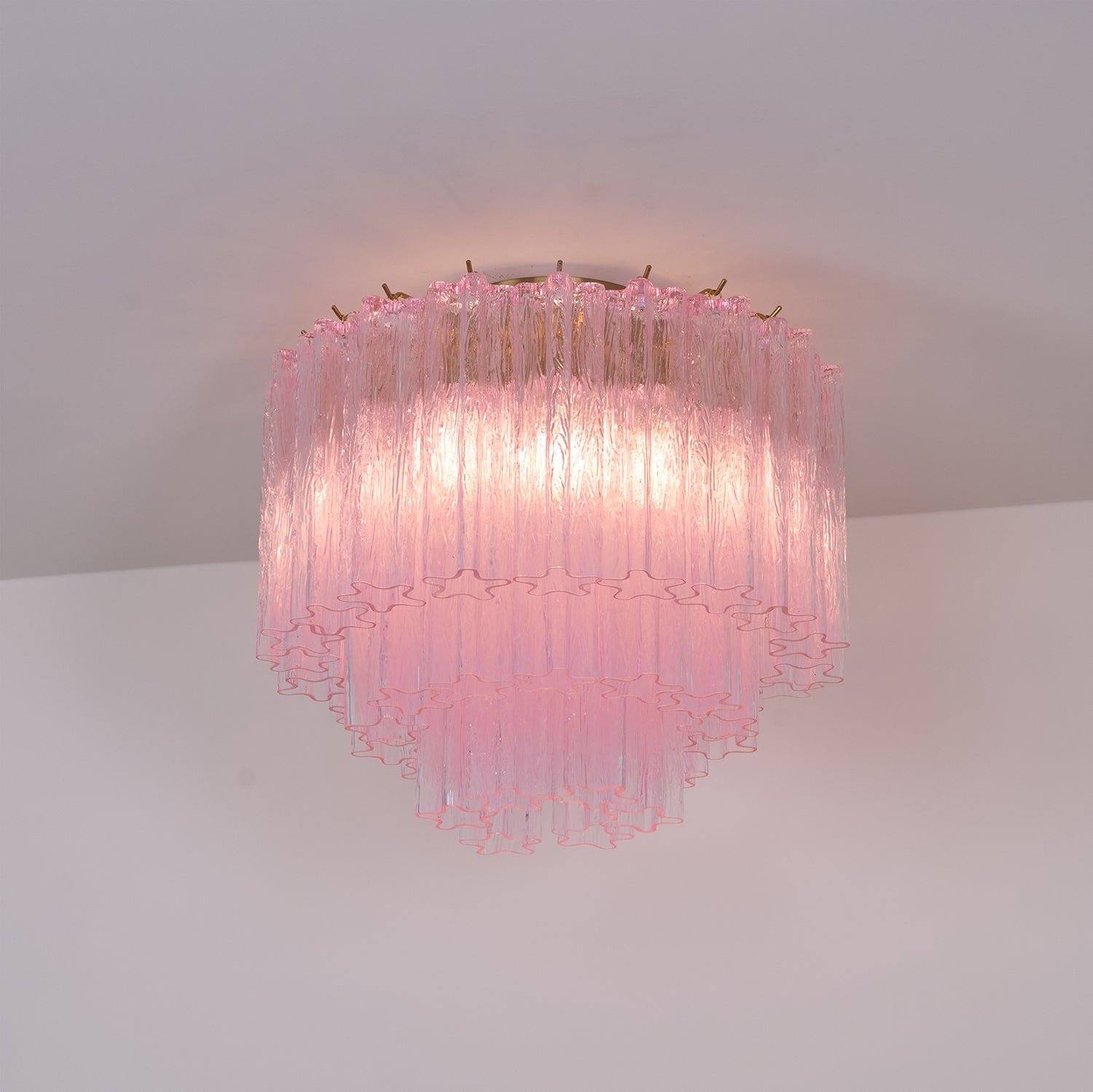 Murano Pink Glass Ceiling Light