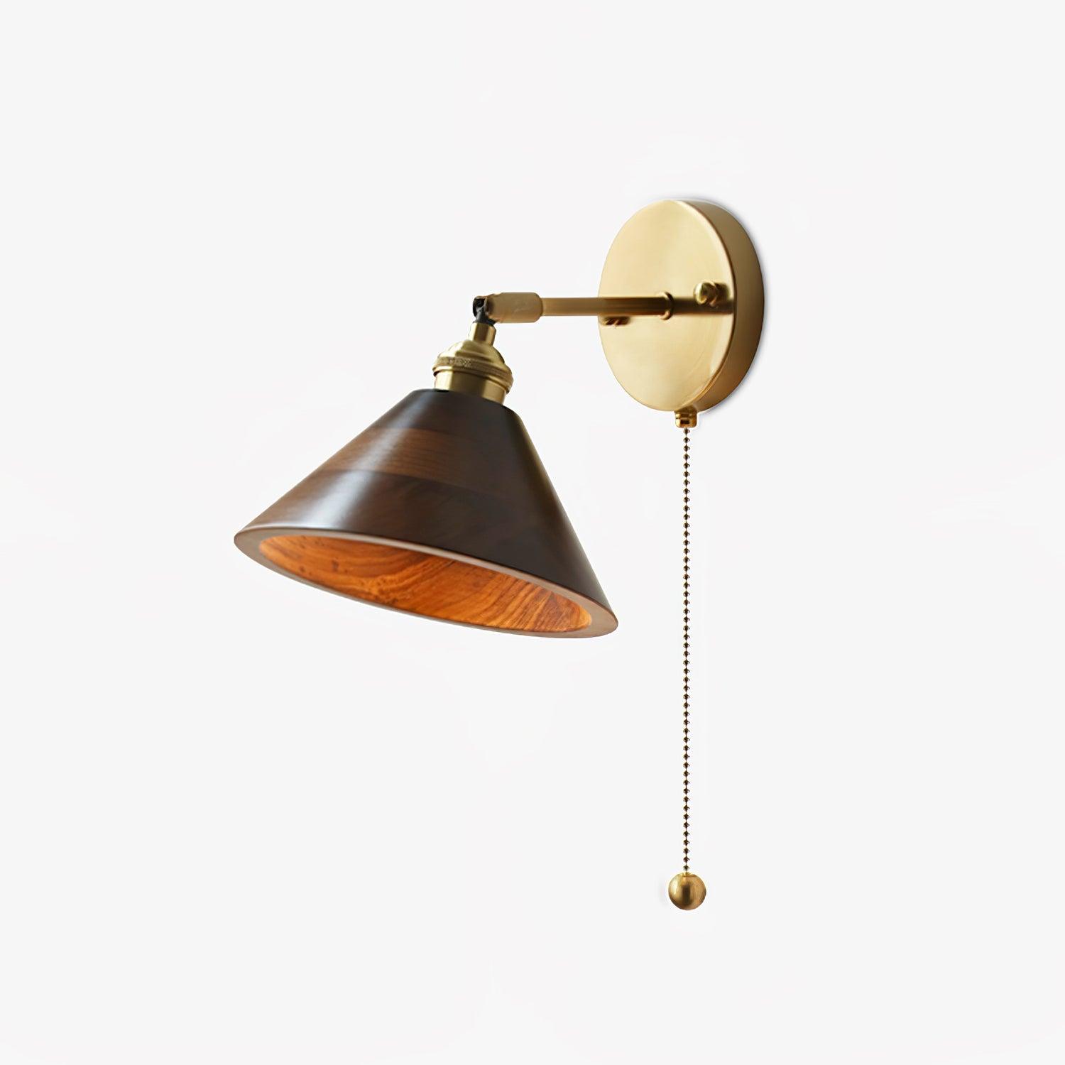 Vintage Wood Plug-in Wall Lamp