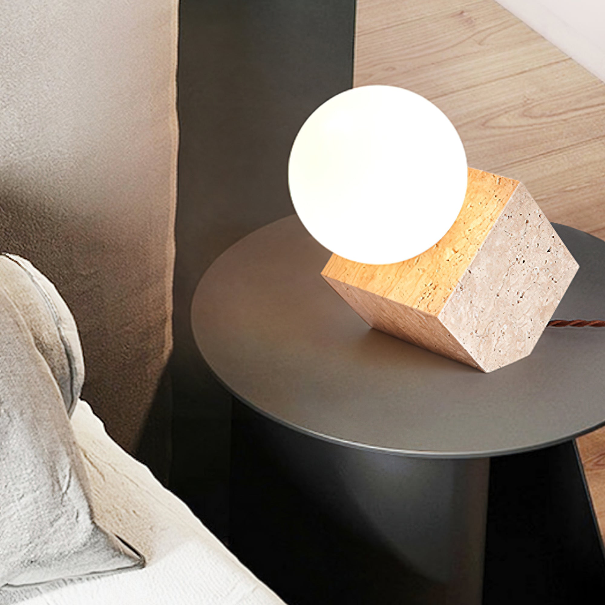 Cube Stone Table Lamp