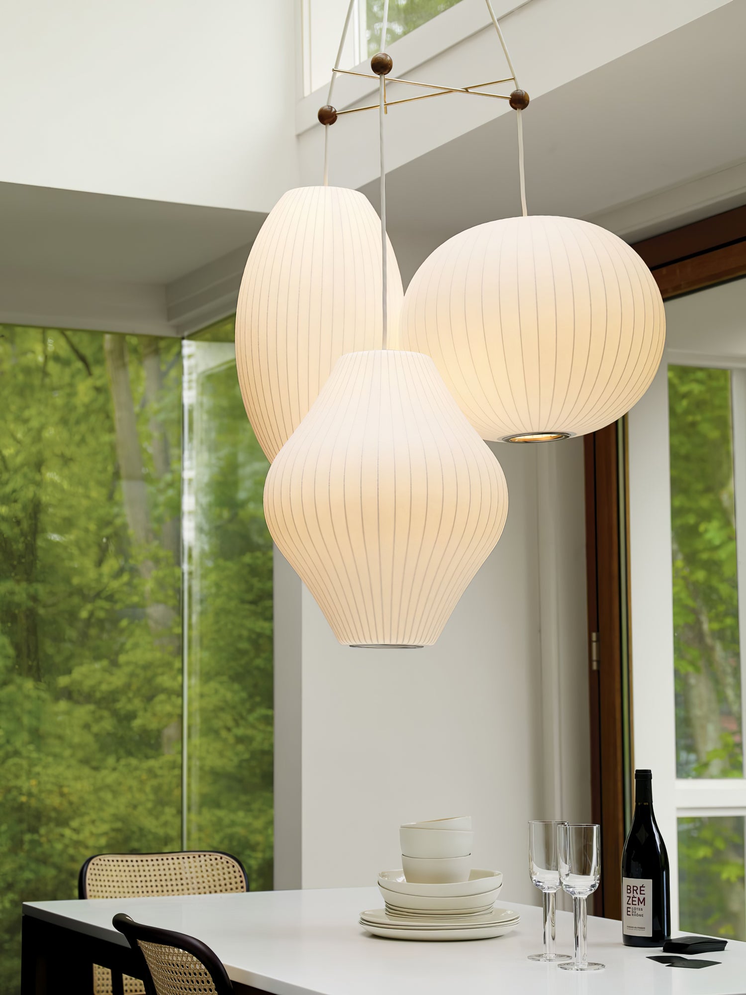 Triple Pear Bubble Pendant Lamp