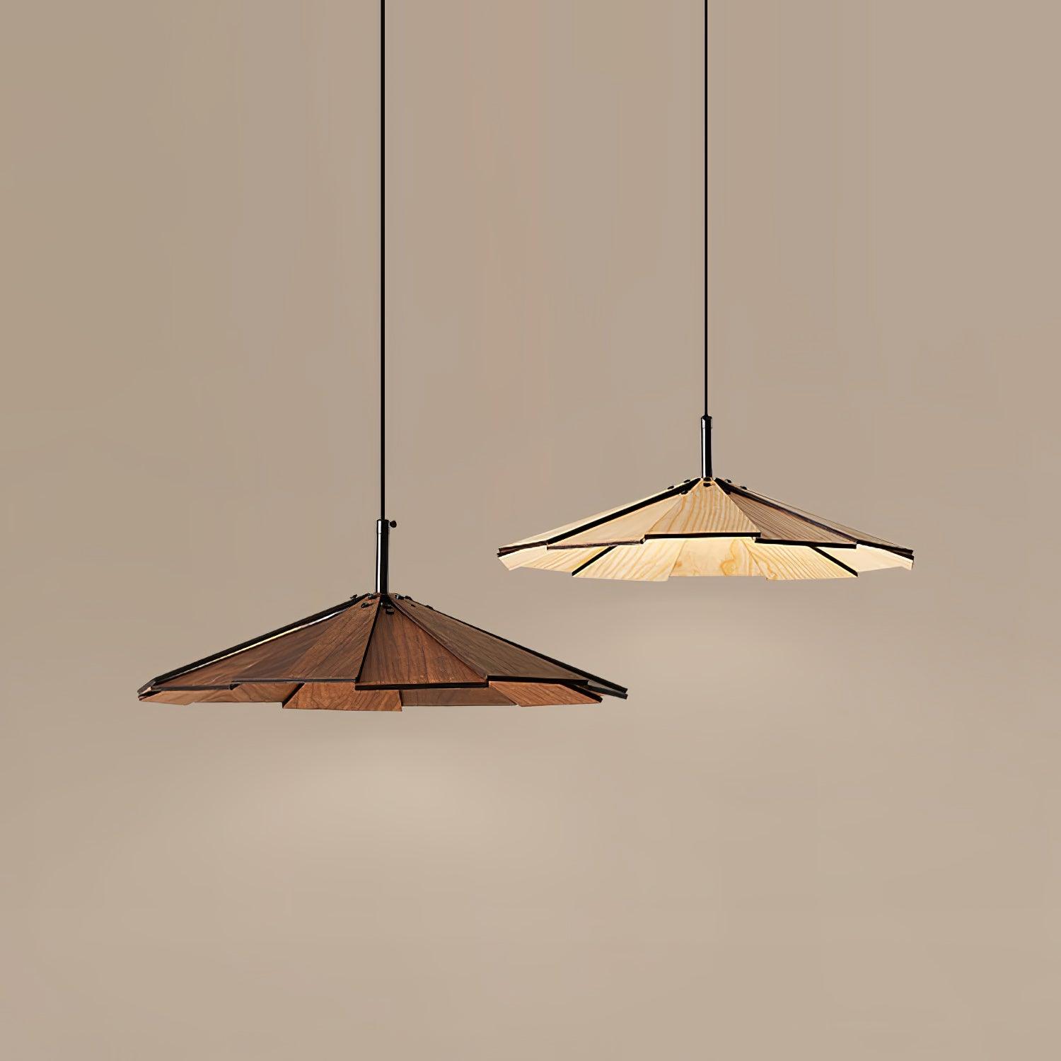 Umbrella Wooden Pendant Light