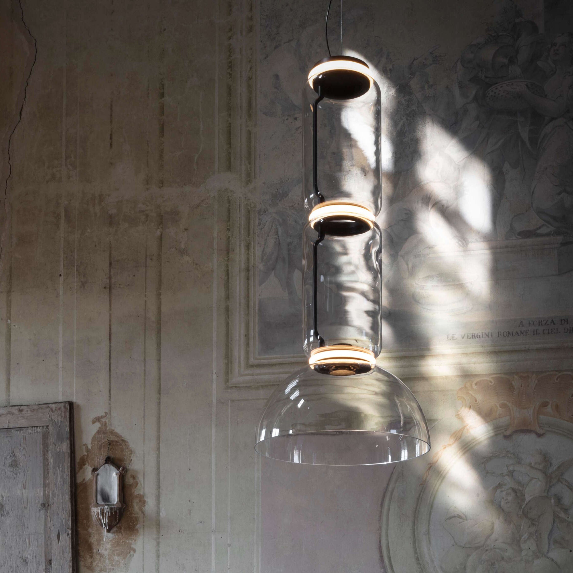 Cylindrical Glass Pendant Light