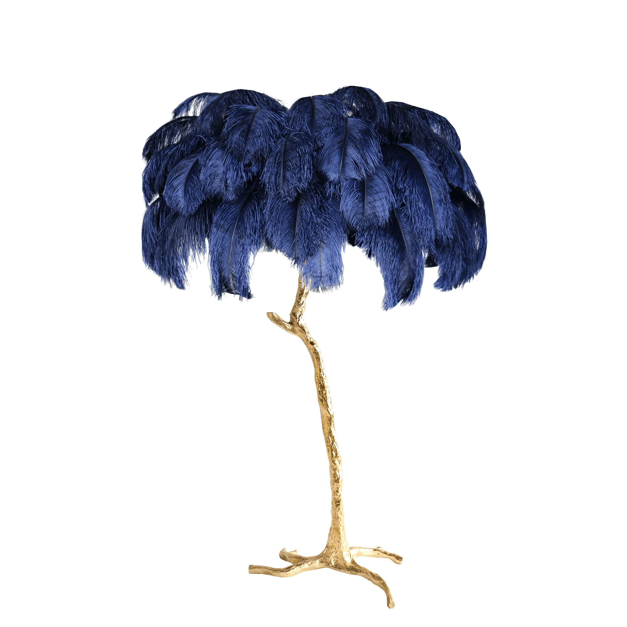 Ostrich Feather Brass Floor Lamp