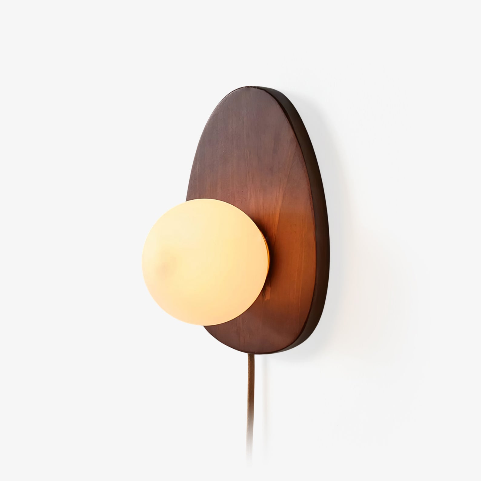 Orba Walnut Plug-in Wall Lamp