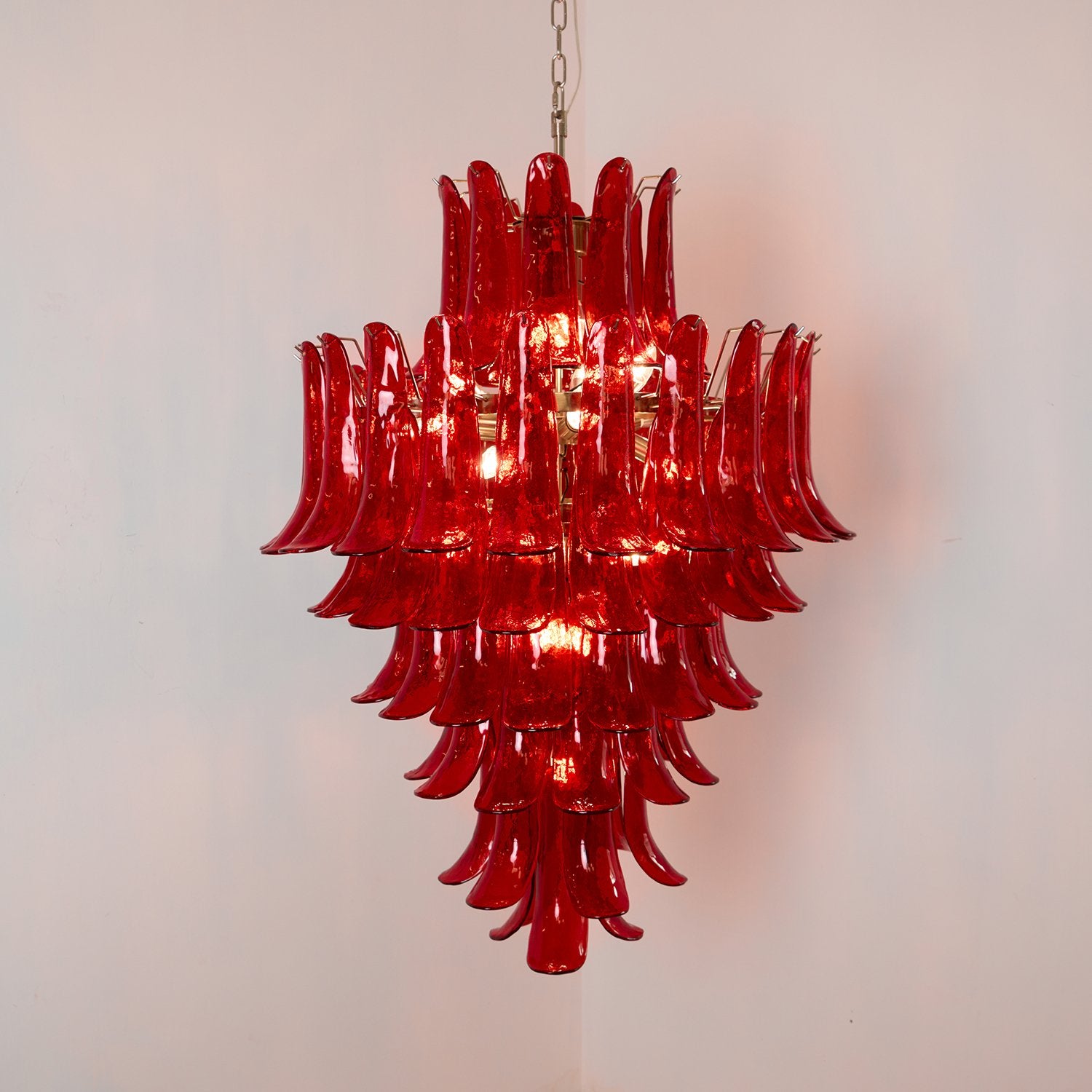 Murano Crimson Cascade Chandelier