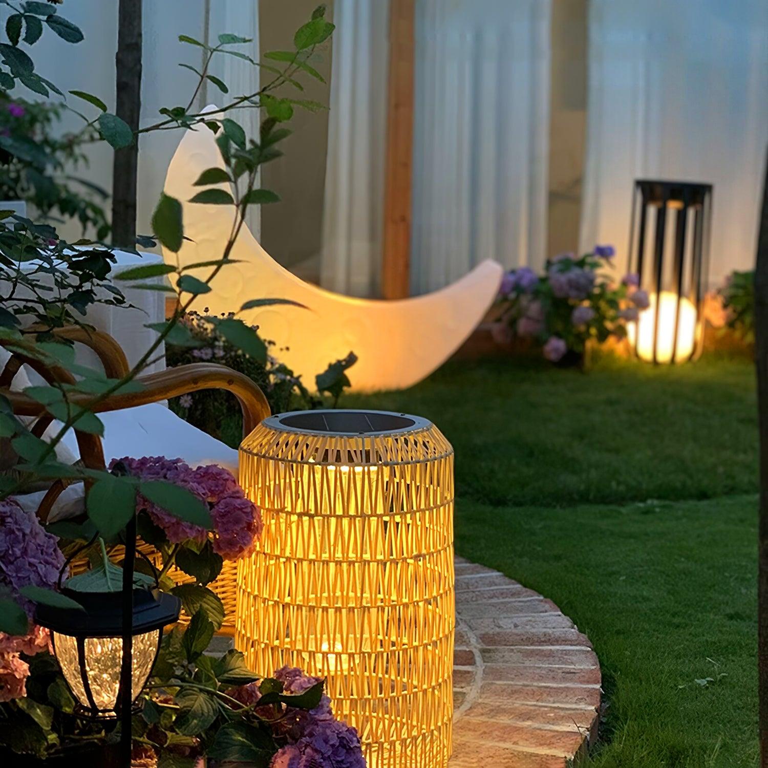 Woven Rattan Outdoor Lamp