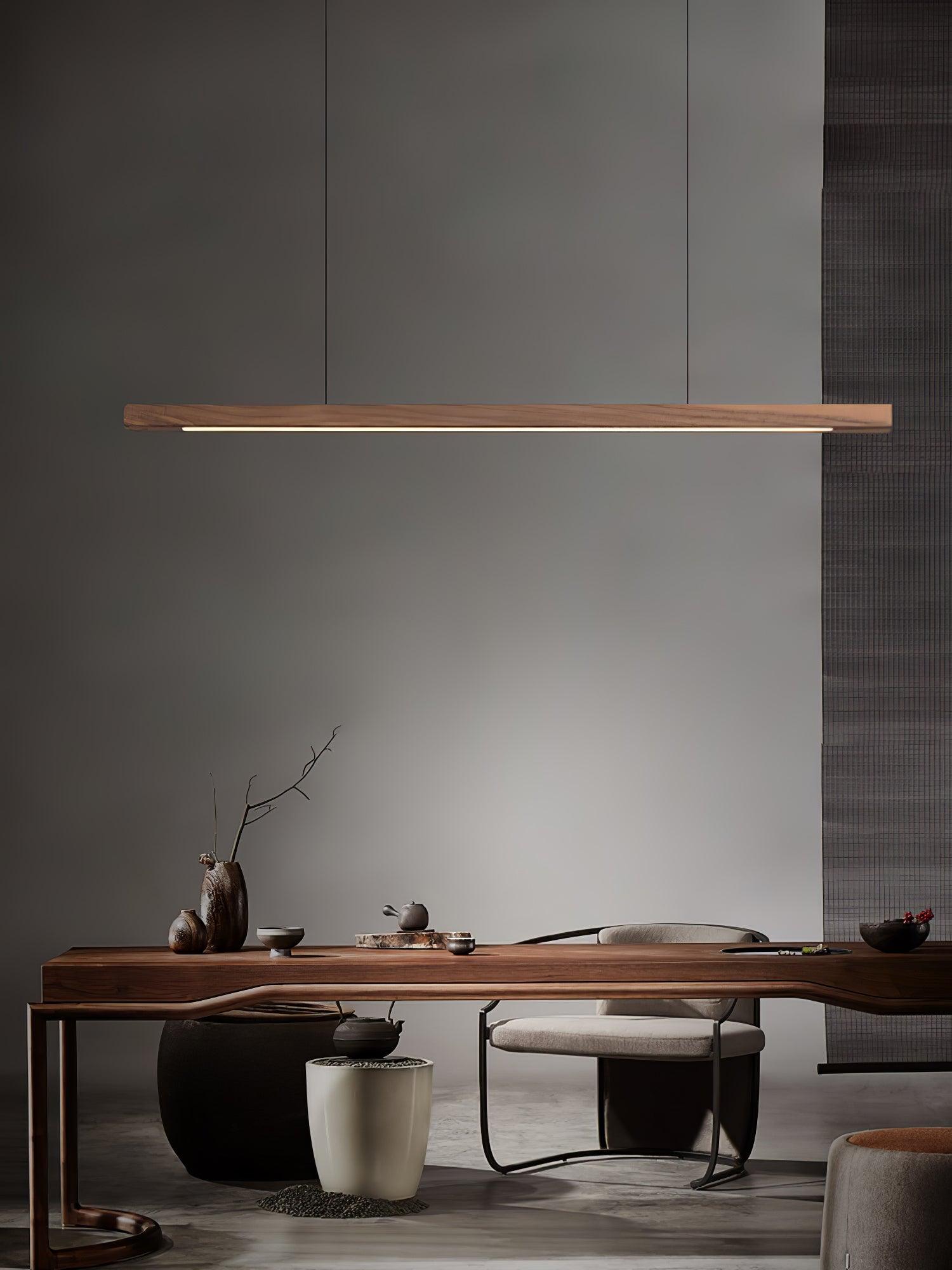 Linear Wooden Pendant Light