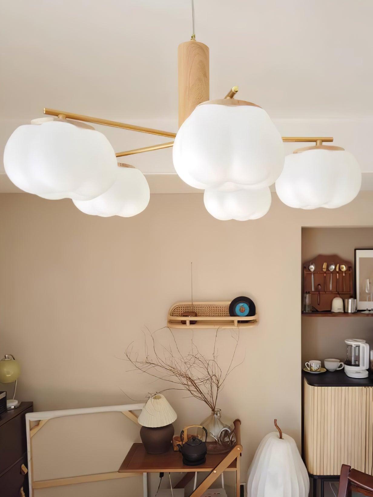 Cotton Balls Chandelier