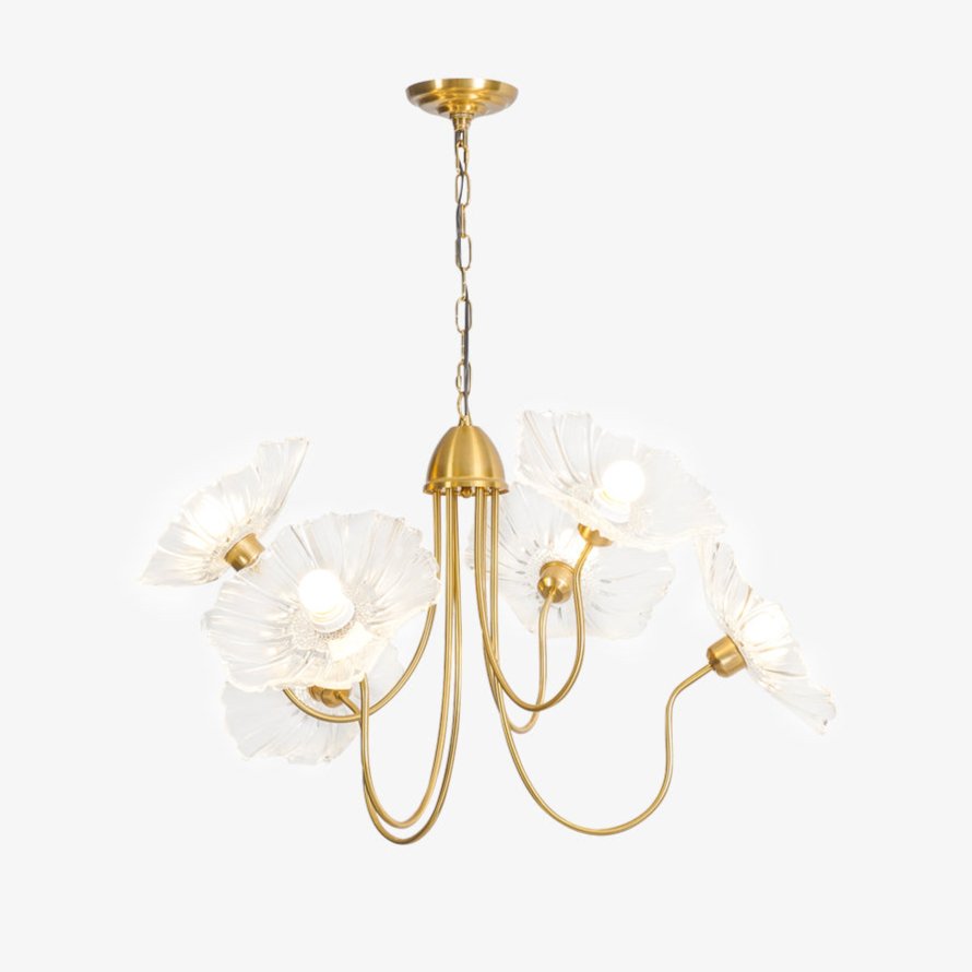 Lotus Leaf Glass Chandelier