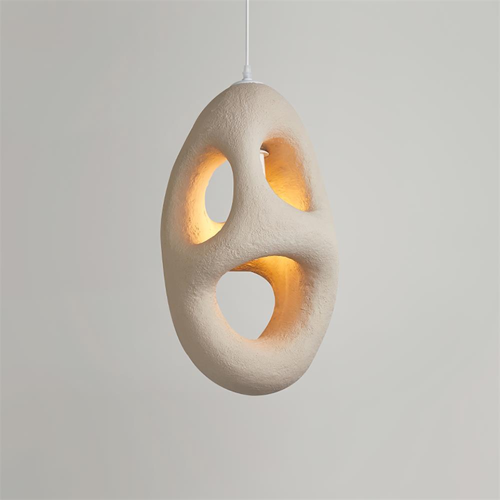 Hand-Built White Pendant Lamp