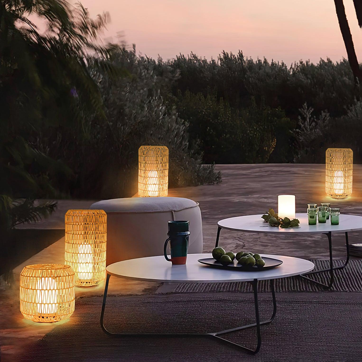 Woven Rattan Outdoor Lamp