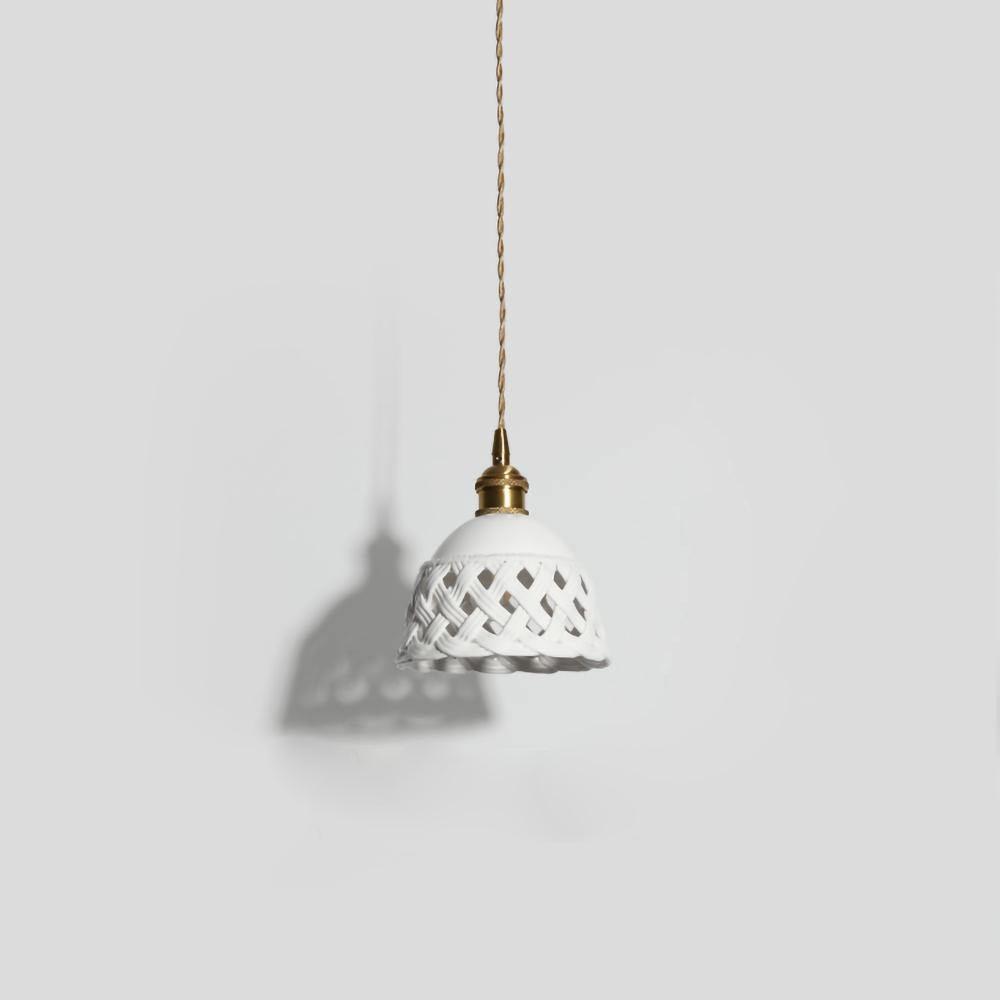 Openwork Ceramic Pendant Swag Light