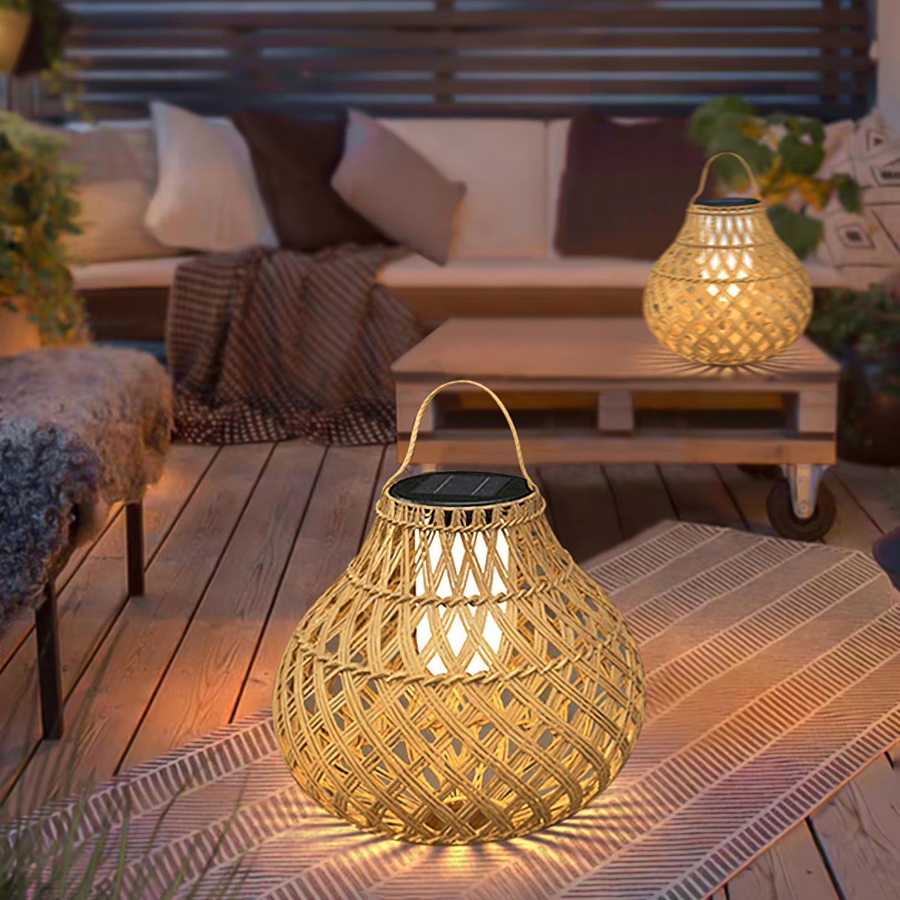 Woven Sphere Lantern Outdoor Lamp