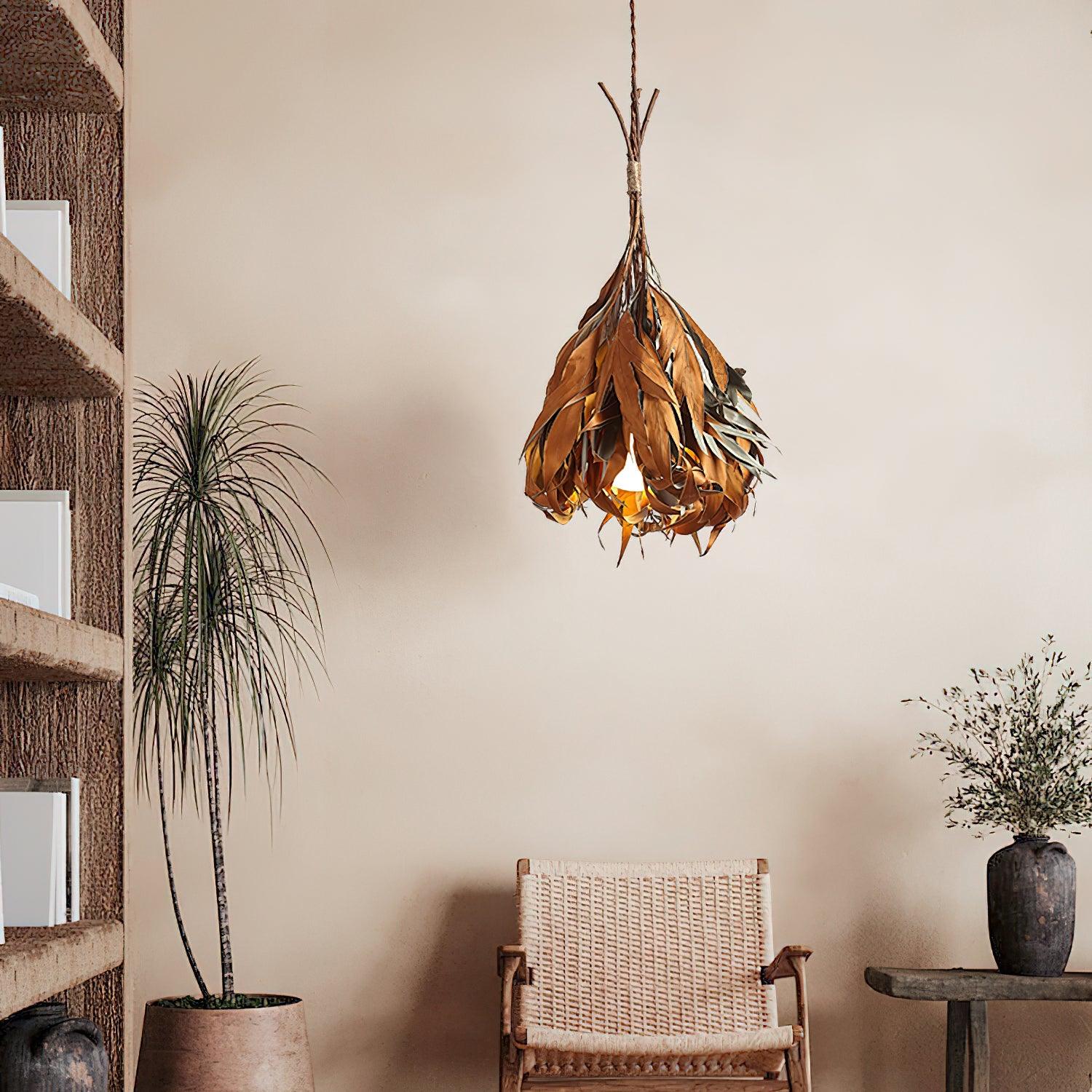 Dried Branch Leaf Pendant Lamp