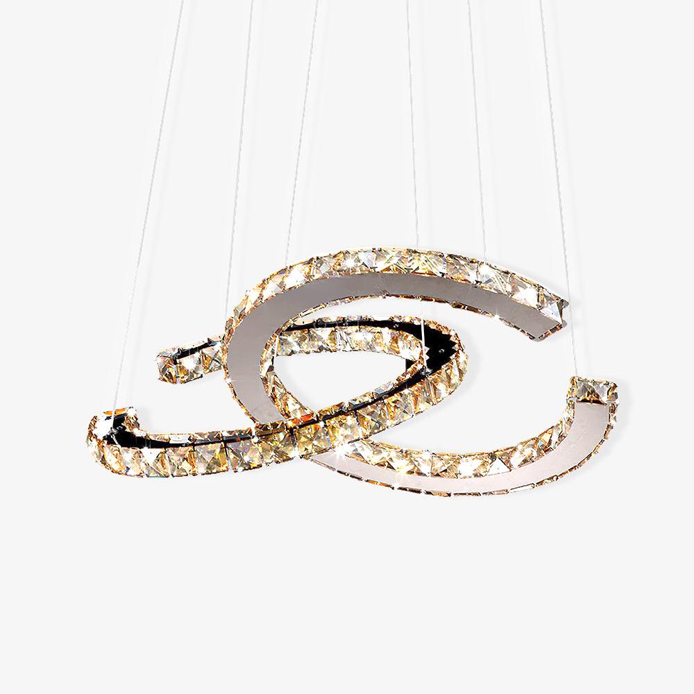 Modern Crystal Double C Chandelier