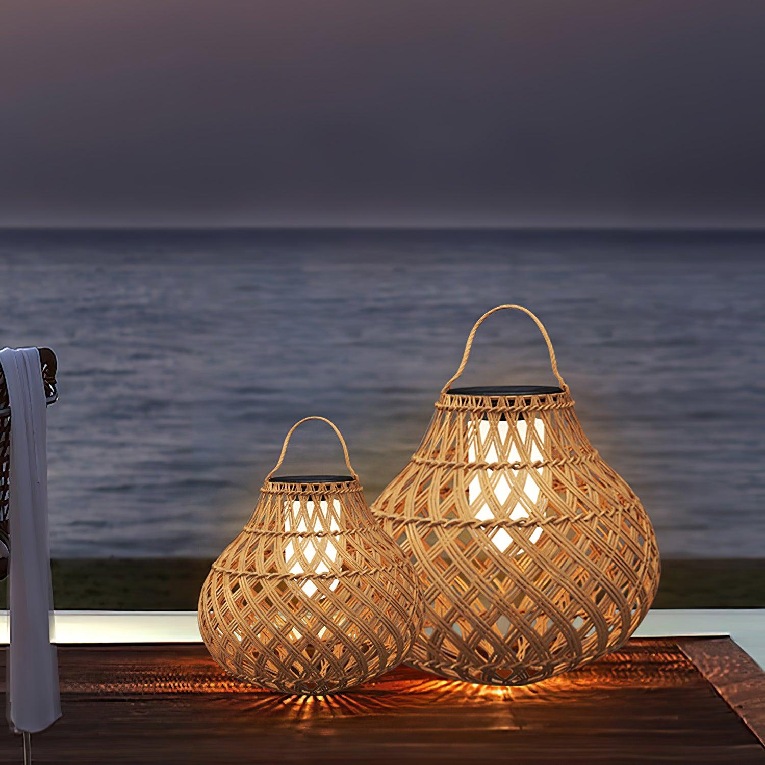 Woven Sphere Lantern Outdoor Lamp