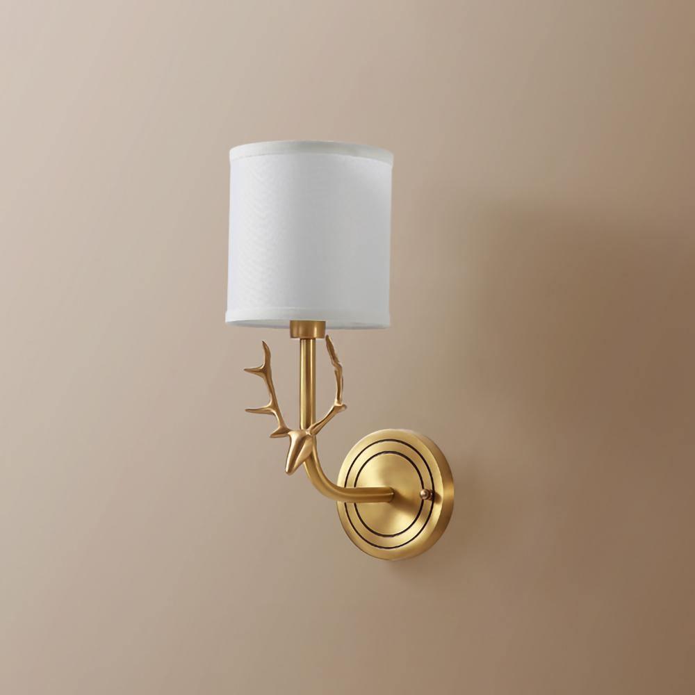 Brass Deer Head Wall Light