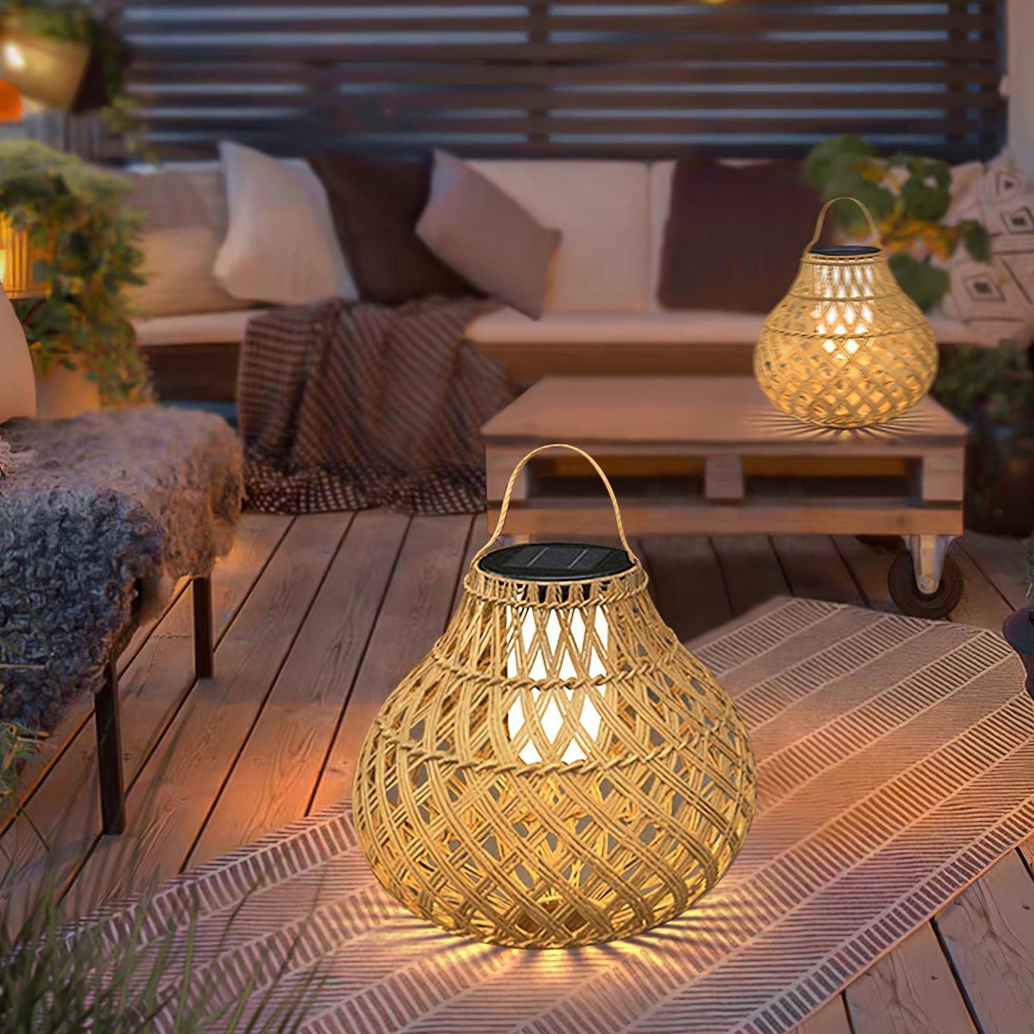 Woven Sphere Lantern Outdoor Lamp