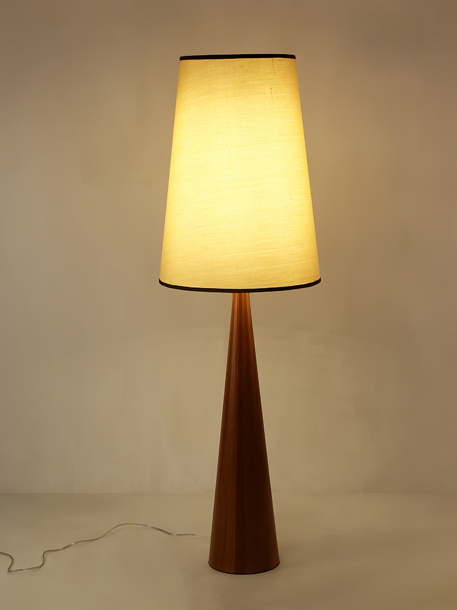 Faux Wood Conical Floor Lamp