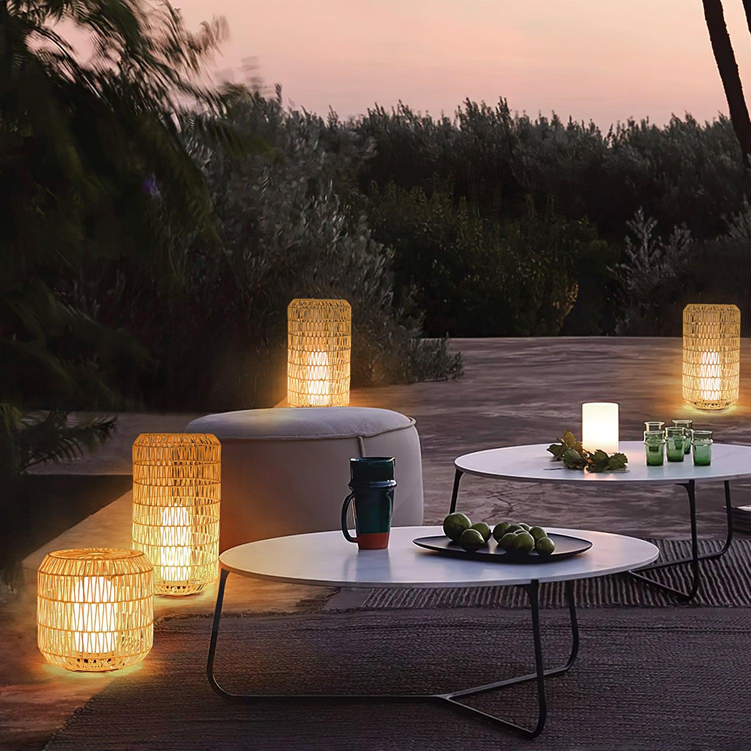 Woven Rattan Outdoor Lamp