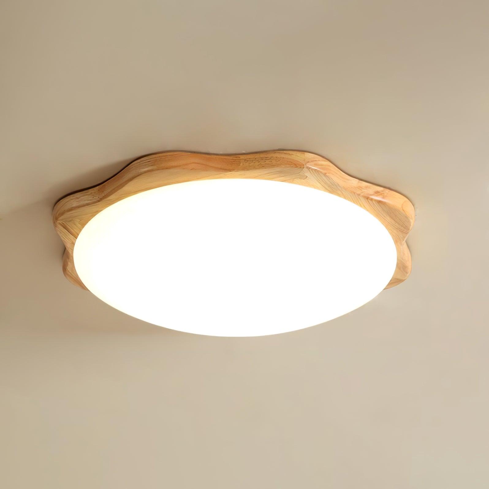 Drum Wood Ceiling Lamp